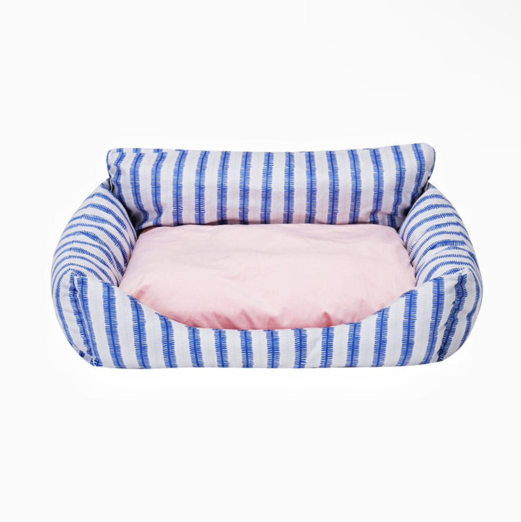 Blue & Pink Dutch Velvet Pet Sofa Bed - PAWIPALI