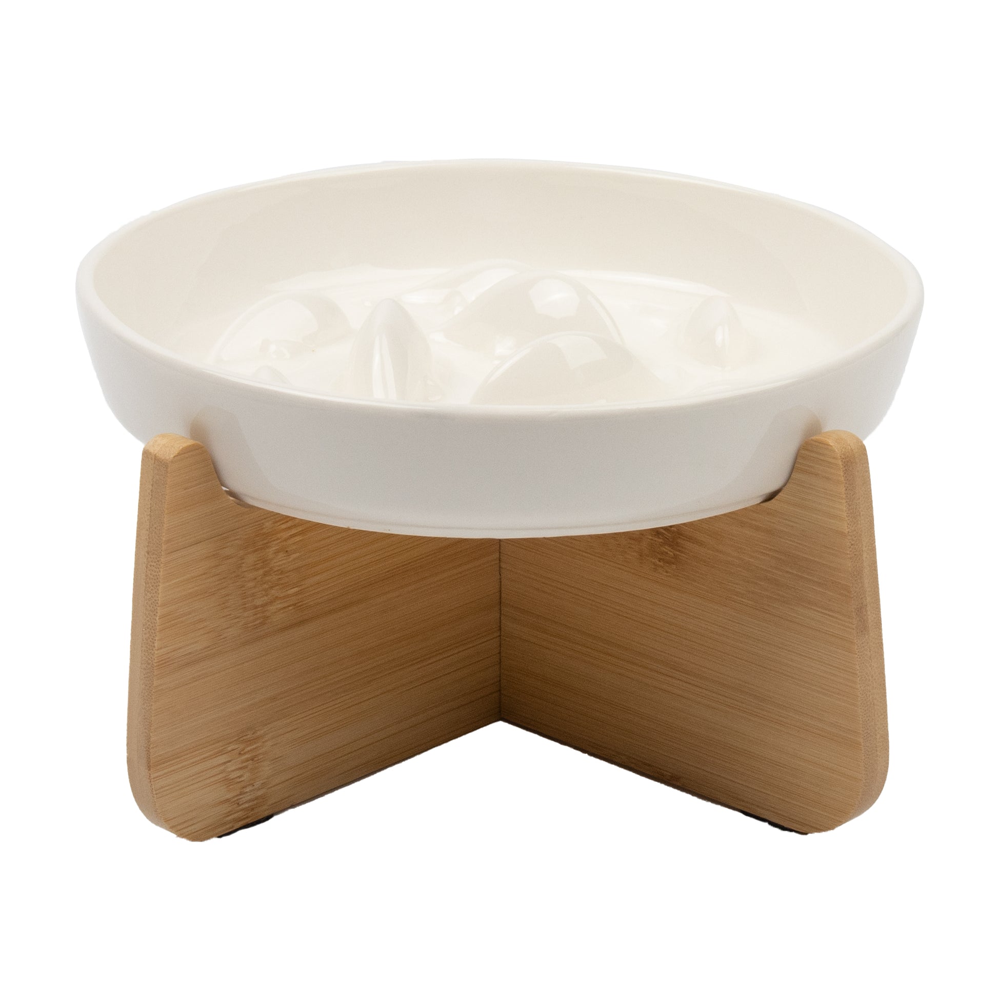 PAWIPALI Mint Green Slow Feeder Cat Bowl Ceramic with Stand - PAWIPALI
