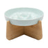 PAWIPALI Mint Green Slow Feeder Cat Bowl Ceramic with Stand - PAWIPALI