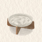 PAWIPALI White Slow Feeder Cat Bowl Ceramic with Stand - PAWIPALI