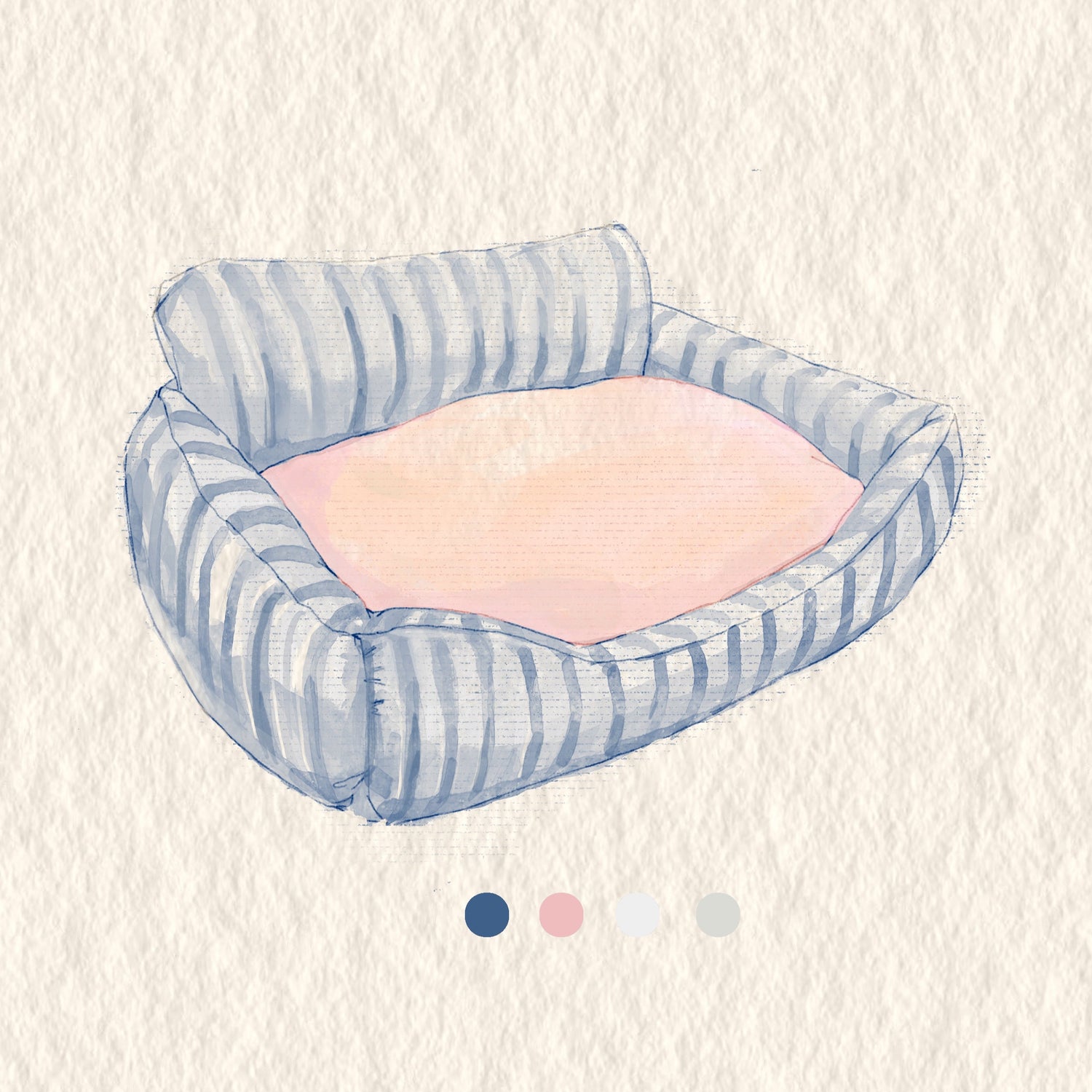 Blue & Pink Dutch Velvet Pet Sofa Bed - PAWIPALI